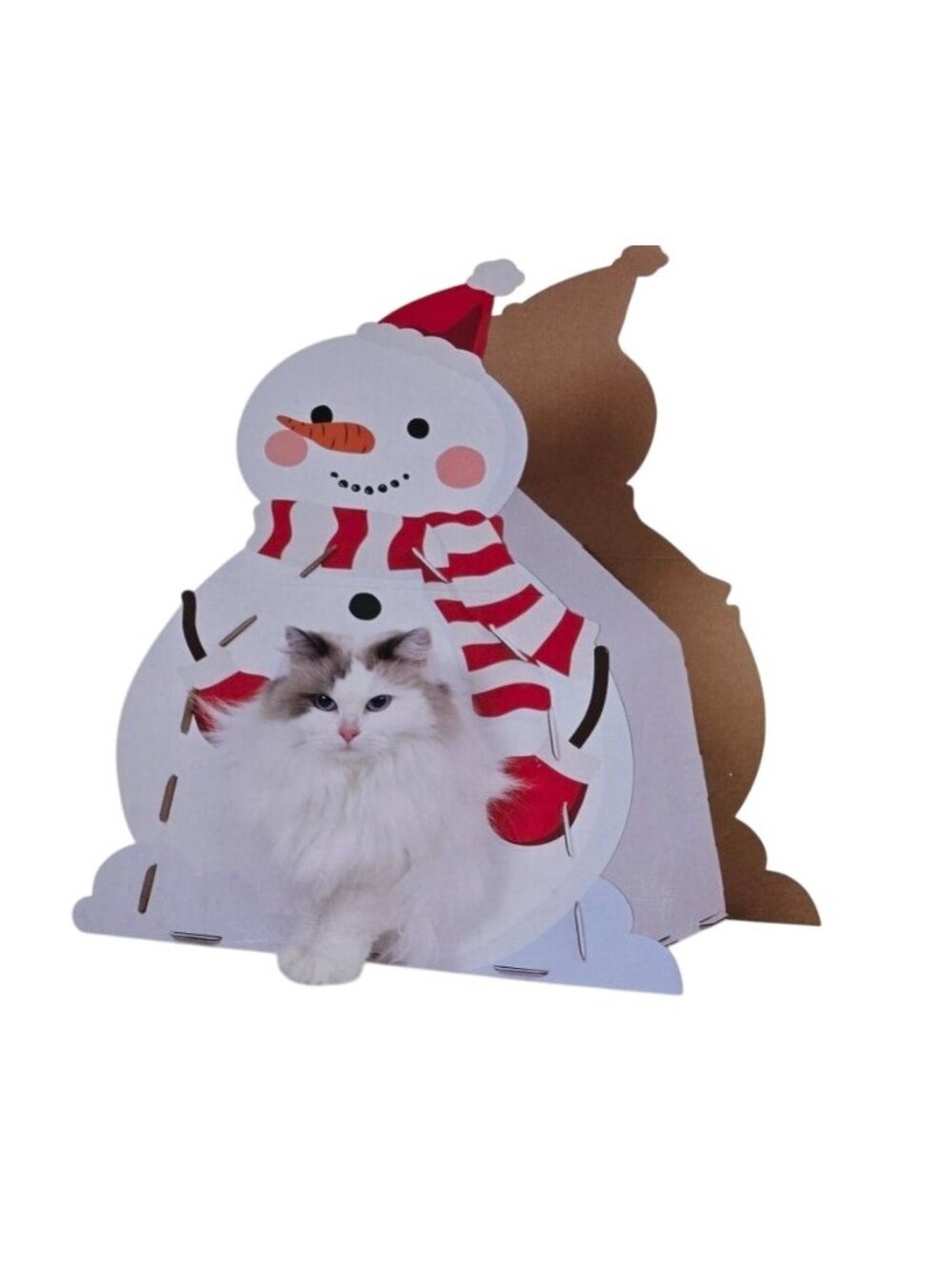 Heart to Tail Snowman Man Cat Scratching Playhouse with Catnip NIB